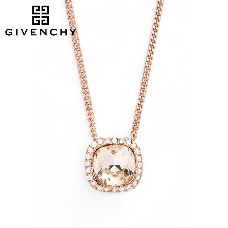 Givenchy/纪梵希 时尚典雅方形 施华洛世奇人造水晶女士项链