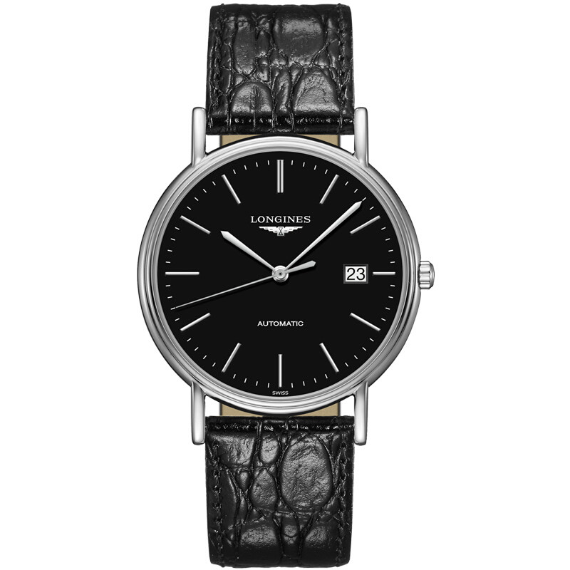 浪琴(Longines)瑞士手表 瑰丽系列 真皮表带 休闲 时尚男士手表 自动机械 商务男表L4.921.4.52.2 黑色真皮L4.921.4.52.2
