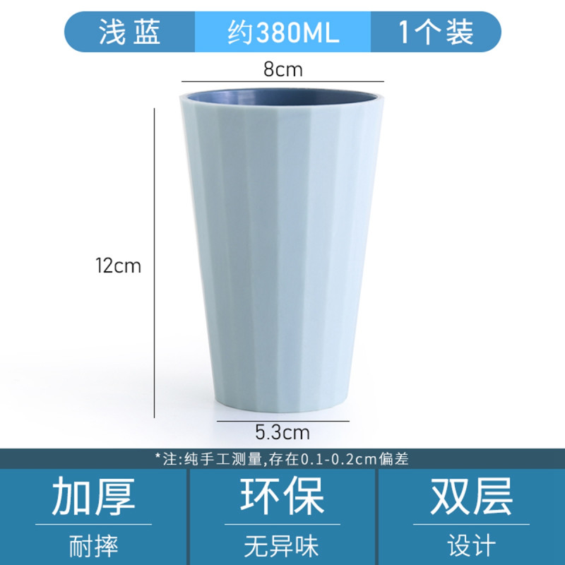 家用-刷牙杯北欧-简约旅行-漱口杯-情侣洗漱杯套装 创意 儿童牙缸 【长款横纹款】北欧浅蓝