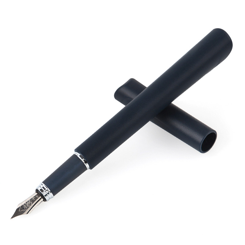 苏宁极物 n9道一系列 EF笔尖弯尖书法钢笔铱金笔办公墨水笔签字笔 深蓝色
