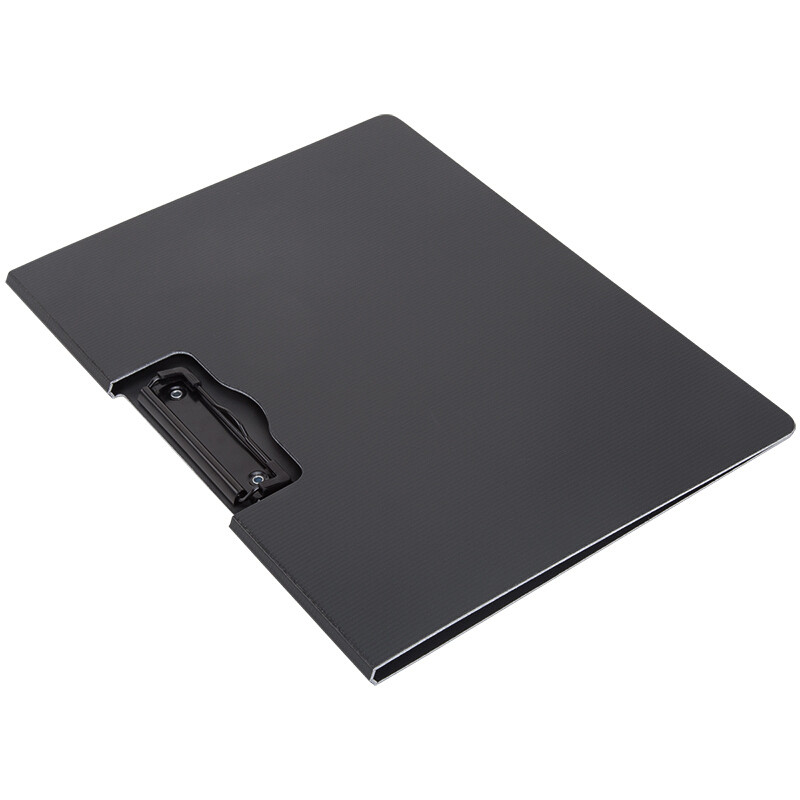 得力 板夹横式竖式折页文件夹办公文具用品学生资料夹 5011 黑色高清
