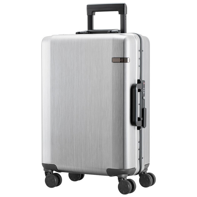 瑞动 MT-5229-14T00 20”简约拉链登机箱37.5*22*58CM 行李箱 拉杆箱 单个装 灰色
