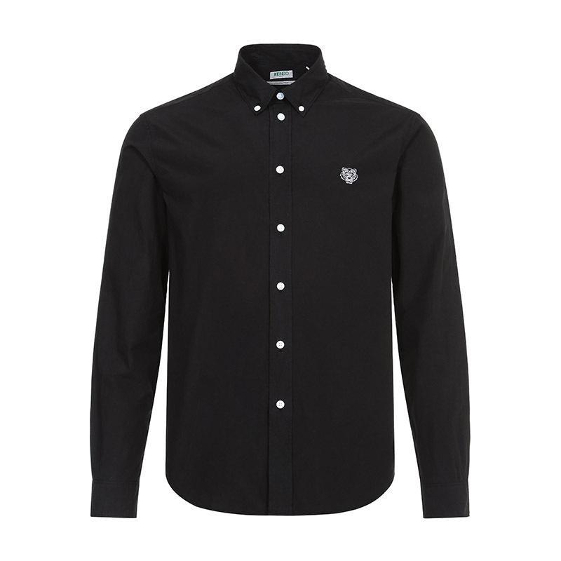 Kenzo 高田贤三 男士 棉质长袖衬衫 F96 5CH400 1LA 99-黑色 XL