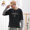 稻草人卫衣男2019秋季新品圆领条纹外套休闲运动长袖套头衫男 3XL 白色