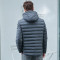 冰洁2019秋冬新品一手长羽绒服男连帽羽绒鸭绒外套J90141003 190/104A 灰墨色8057