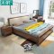 木帆 床 实木床 北欧双人床 高箱储物床 1.5米标准单床+床头柜*2