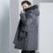 雅鹿反季羽绒服男士中长款2019新款加厚宽松时尚大毛领冬外套男D_1 185/2XL 高级灰