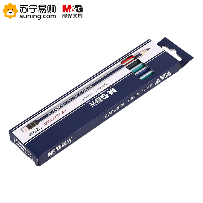 晨光木杆铅笔三角抽条 AWP30901 HB 12支/盒 黑色