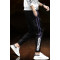 庄吉工装裤男士潮牌宽松束脚休闲运动哈伦长裤子韩版潮流九分夏季薄款JU-TCK9065 2XL 黑色