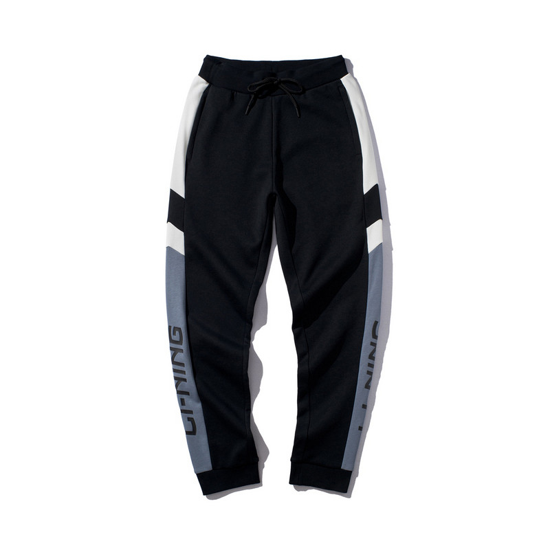 李宁 2019新品 运动时尚系列男子卫裤AKLP847 3XL 新标准黑/火石蓝