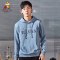 稻草人卫衣男2019秋季新品潮流套头运动衫印花连帽纯色休闲外套 3XL 浅蓝色