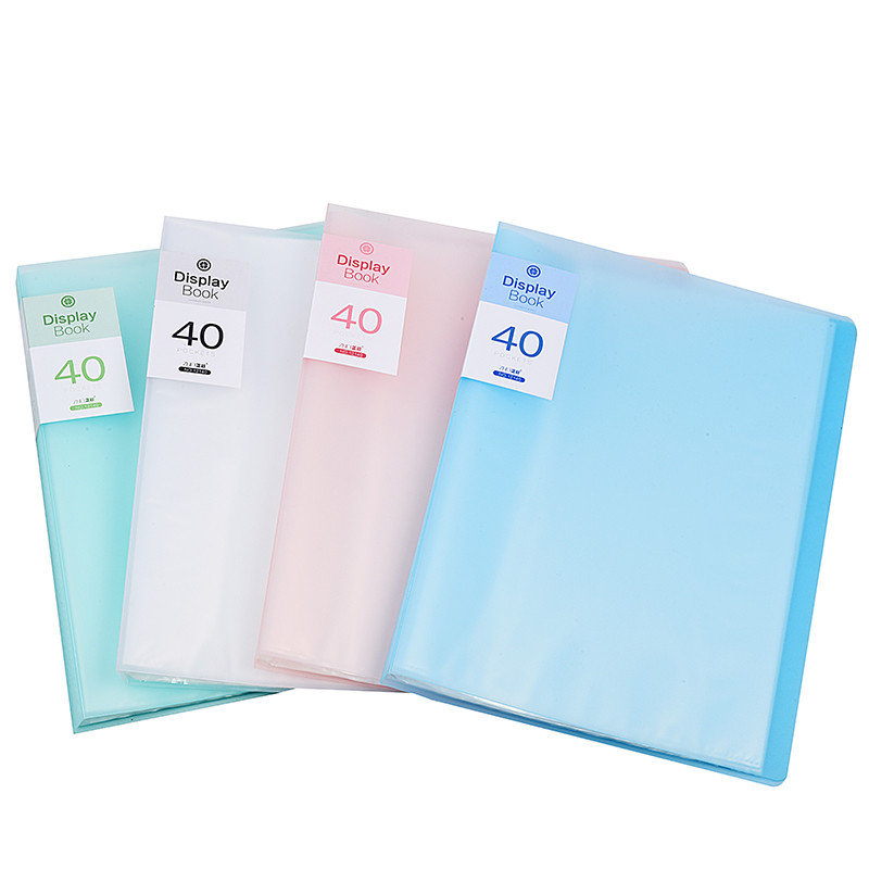 正彩（ZNCI）幸运草彩色资料册A4文件夹文件册学生试卷夹40页办公用品文具 12140 淡蓝色
