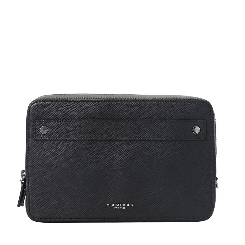 Michael Kors/迈克·科尔斯 男士HARRISON双层拉链手拿包 39F5LHRN6L 黑色