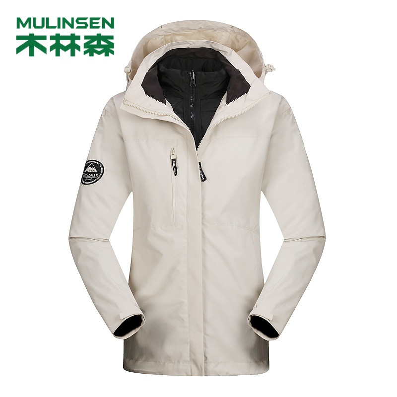 木林森(MULINSEN)三合一两件套羽绒棉内胆冲锋衣加绒加厚保暖锁温钓鱼服户外服
