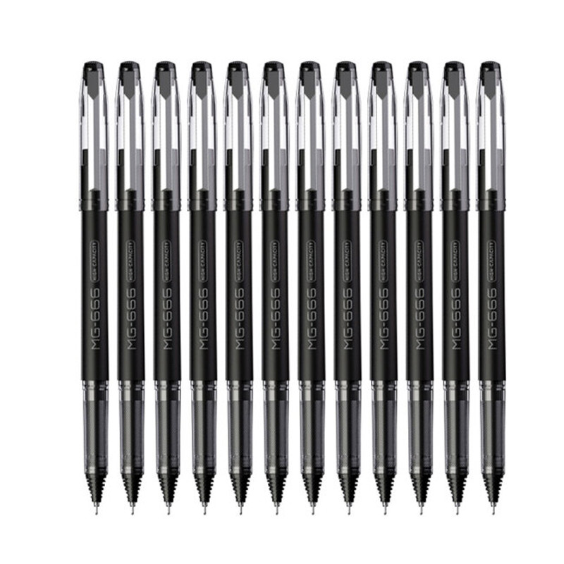 晨光全针管中性笔（0.5mm/黑）AGPB4501/MG-666（1盒12支装） 黑色