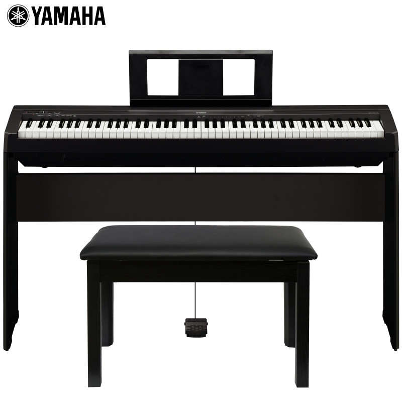 YAMAHA雅马哈P45 电钢琴 88键重锤键盘 便携式成人儿童智能数码电子钢琴+配件 官方标配+双人琴凳