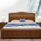 景山百岁 床 实木床 现代中式橡木床1.8米1.5m全实木大床双人婚床储物高箱床卧室家具纯木质床架981# 1.8*2米高箱床+棕垫