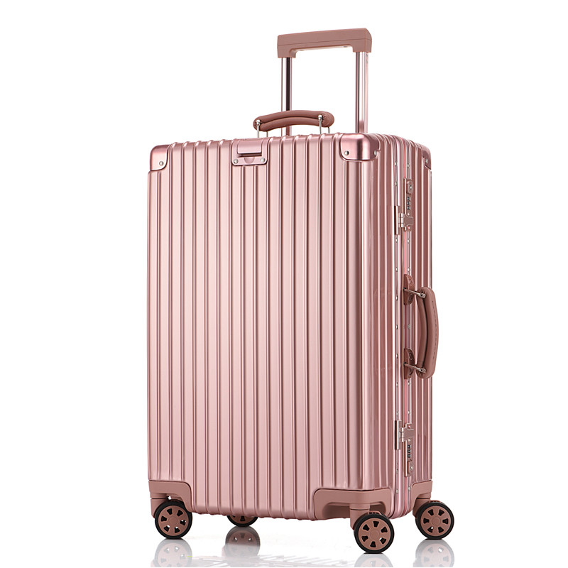 SWISSGEAR瑞士军刀行李箱铝框拉杆箱新品金属万向轮行李箱旅行箱 登机箱PC+ABS箱包 29寸L7008 玫瑰金 29寸