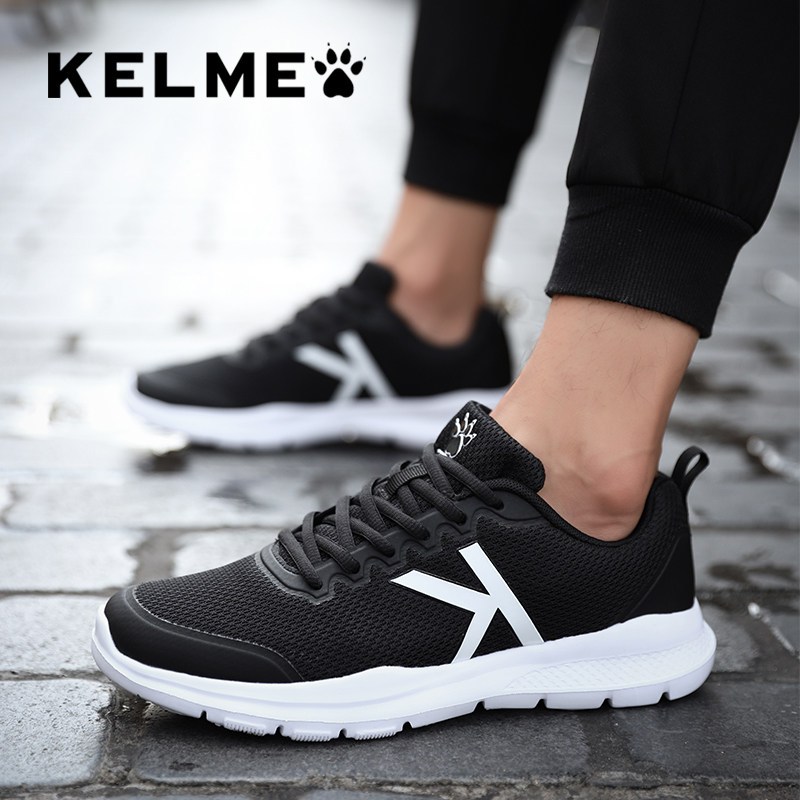 KELMEKELME/卡尔美官方正品运动透气网布鞋减震跑步鞋运动休闲鞋 黑色 43