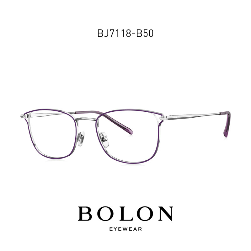 BOLON暴龙2019新款复古光学镜女款金属近视镜时尚 眼镜架BJ7118 BJ7118B50