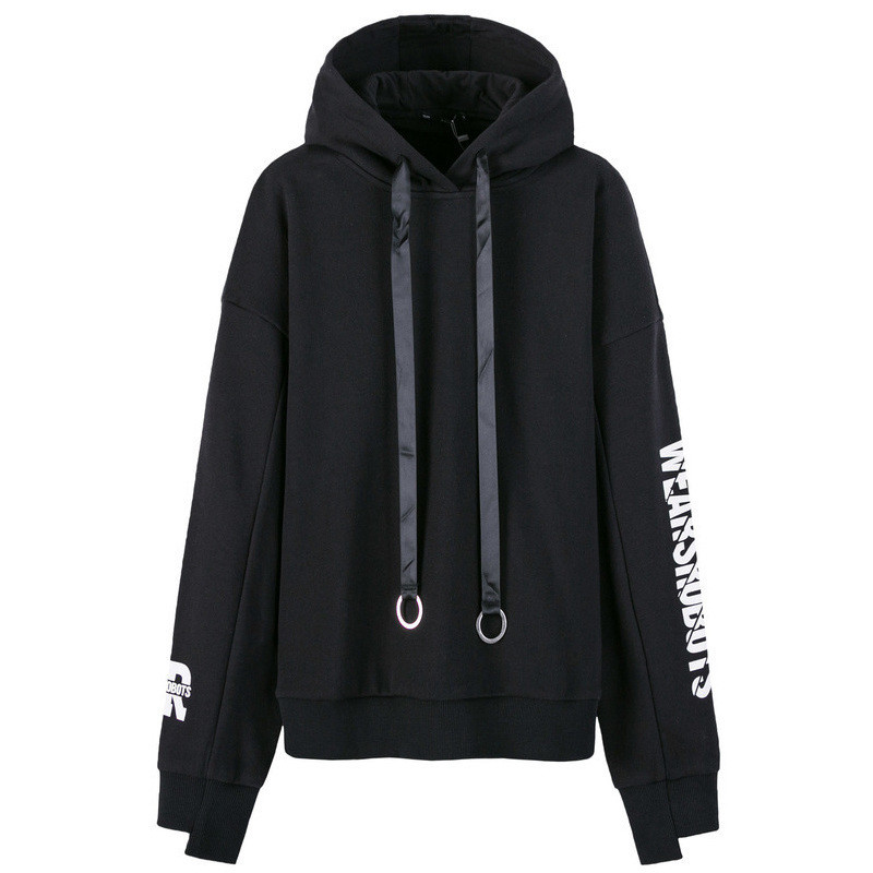 Semir森马2019上新女装卫衣19077160803 175/96A/XXL 黑色