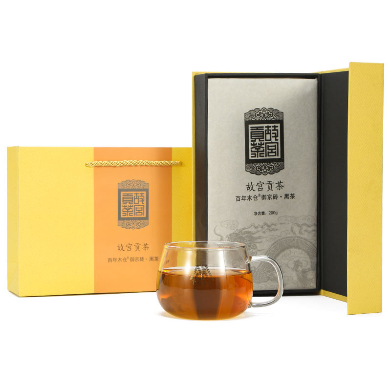 中粮中茶湖南安化黑茶黑砖茶 故宫贡茶200g（御京砖）
