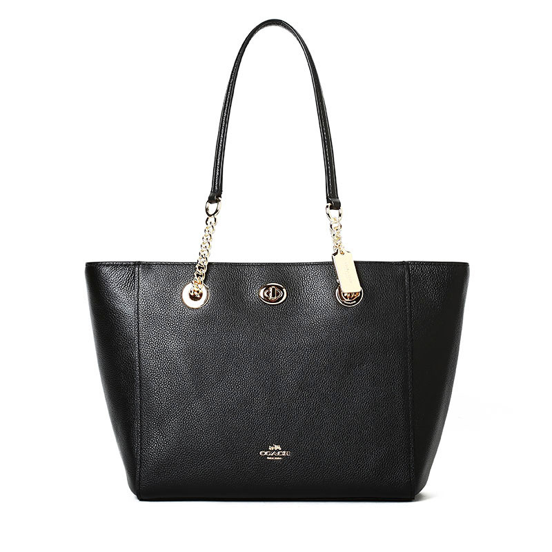 COACH/蔻驰 女包旋锁设计单肩托特包 57107 黑色