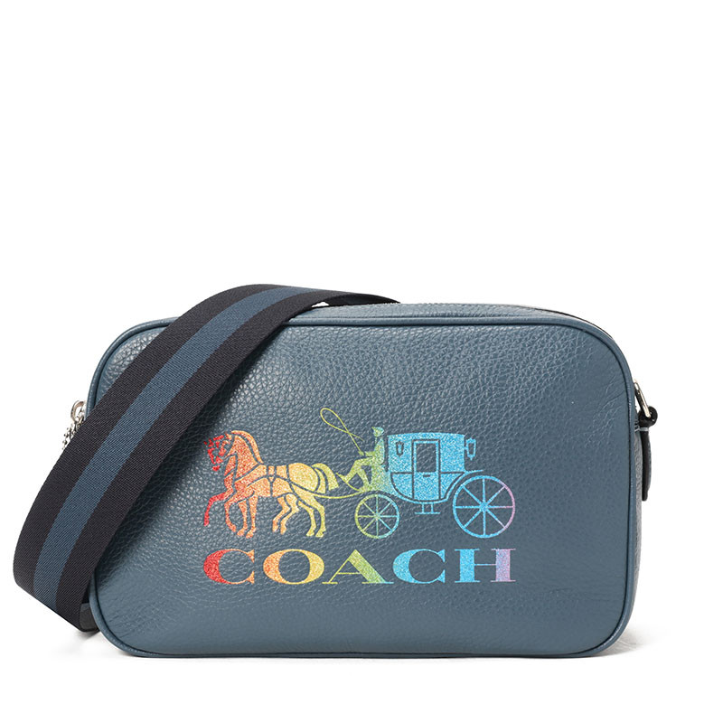 Coach 压花马车图案相机单肩包 F72704 孔雀蓝