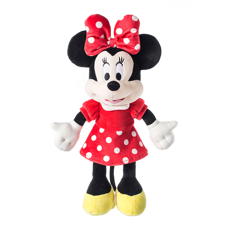 迪士尼Disney 经典米妮毛绒玩偶可爱娃娃公仔抱枕靠垫女孩生日礼物玩具衣服可换 14寸 男孩女孩玩具