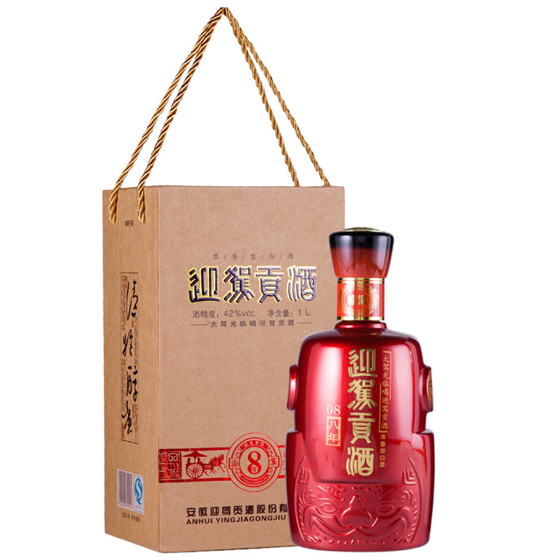 迎驾贡酒 生态年份8年42度1000ml大瓶盒装浓香型白酒国产酒