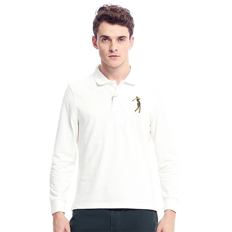 GOLF/高尔夫男士净色长袖POLO衫 XXL 白色