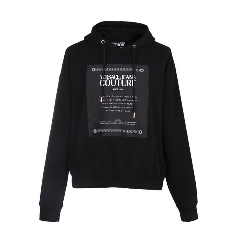 VERSACE JEANS COUTURE 范思哲 男士混纺连帽卫衣运动衫 B7GUA7F2 30216 899-黑色字母 S