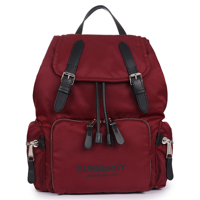 【直营】博柏利(BURBERRY)巴宝莉The Rucksack 女士双肩背式双肩包背包 女包 紫红色8011620