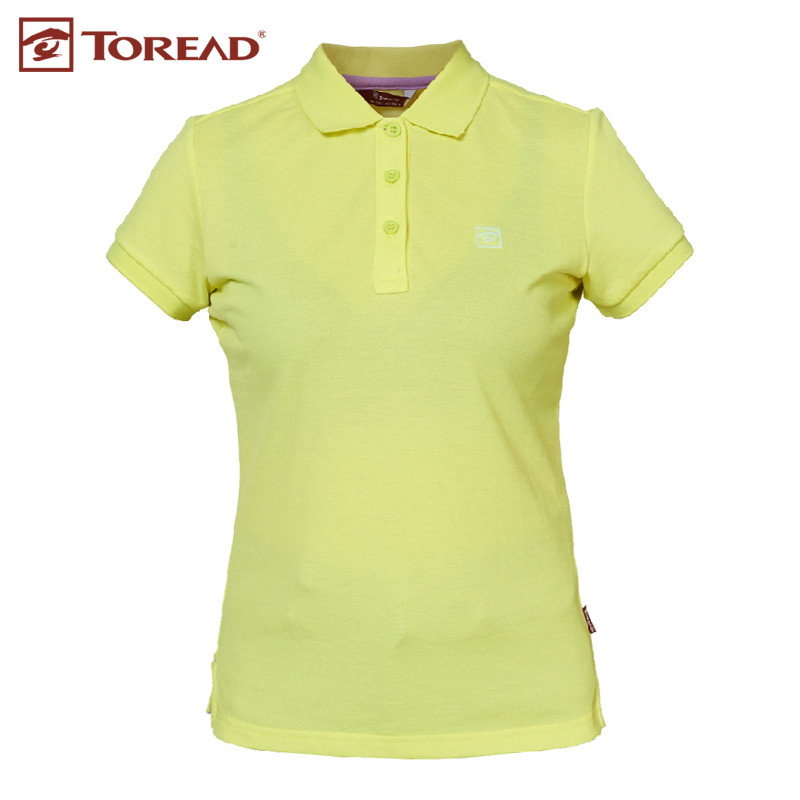 探路者（TOREAD）户外春夏女式吸湿速干翻领短袖T恤TAJC82241 S TAJC82241-B22X阳光黄（女）