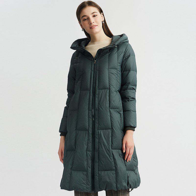 雪中飞反季羽绒服女中长款清仓特卖女士长款过膝加厚外套冬装_1 180/100A(2XL) 墨绿