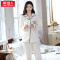 南极人女士秋冬分体家居服套装 XL 米白抽条爱心506