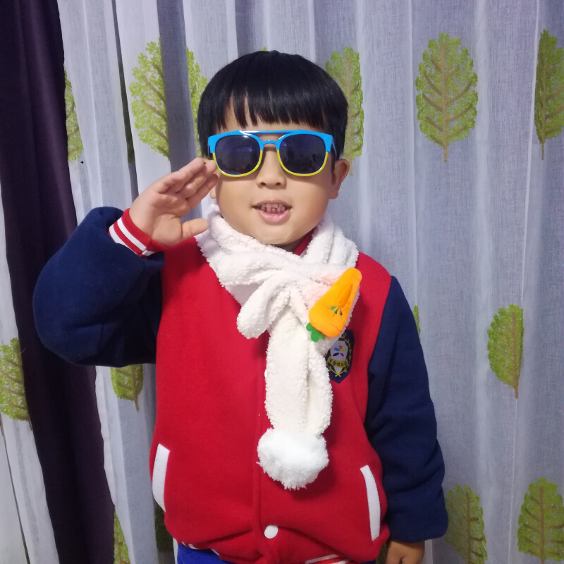 迪鲁奥（DILUAO)儿童围巾加绒公主微博加厚保暖秋冬季男童女童宝宝法兰绒脖套 红色 1-6岁 米白 默认尺寸