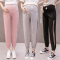 迪鲁奥（DILUAO)孕妇裤子夏季薄款九分裤2019新款孕妇装薄款棉麻宽松休闲裤托腹裤_793 黑色 XXL