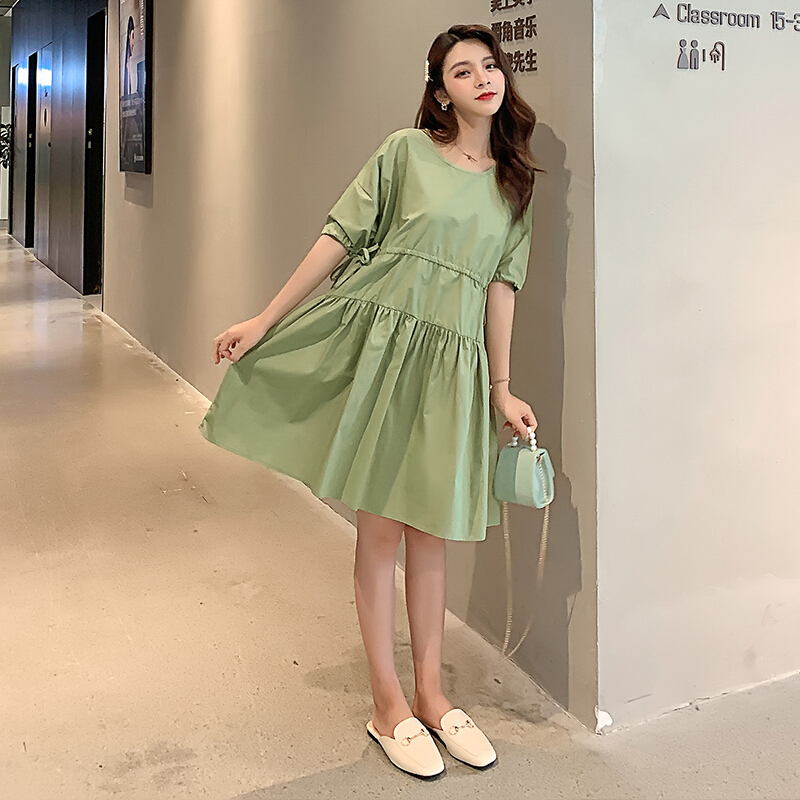 迪鲁奥（DILUAO)哺乳衣新款夏天短袖连衣裙中长款棉麻系带喂奶夏装孕妇裙产前产后_244 黑色(孕妇款) XXL