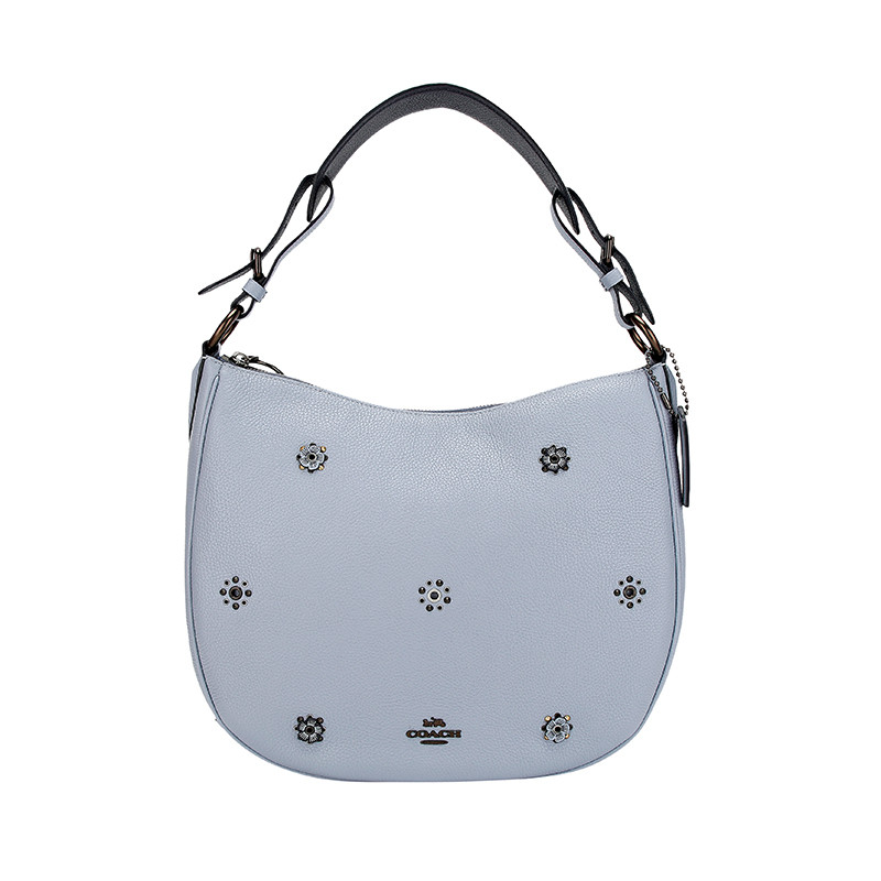 COACH 蔻驰 奢侈品 女士专柜款蓝色皮革手提单肩斜挎包 69507 V5M55 蓝色
