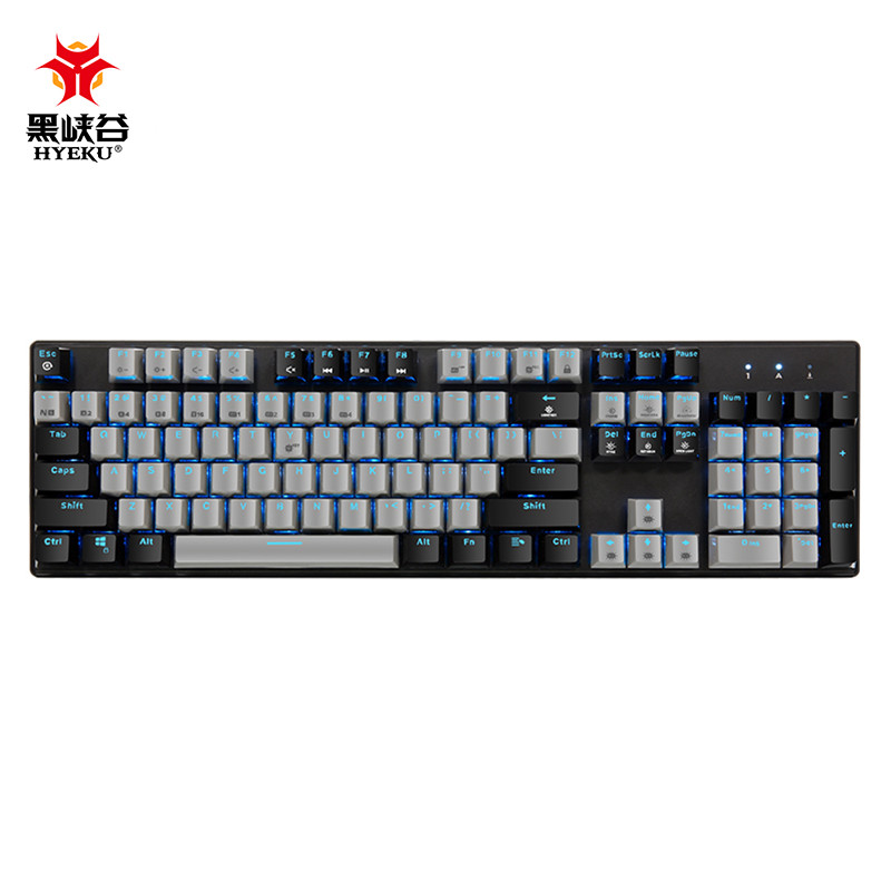 黑峡谷（Hyeku）GK706B 104键机械键盘MX轴电竞游戏键盘有线吃鸡键盘台式笔记本电脑键盘 灰黑色茶轴