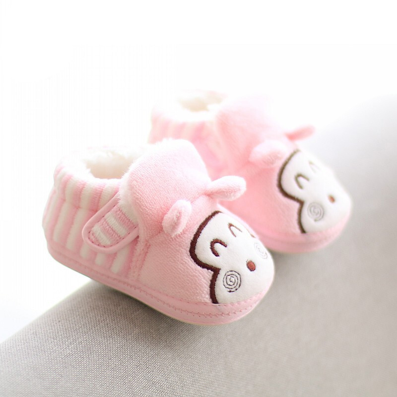 迪鲁奥（DILUAO)新款婴儿学步鞋冬季男宝宝0-3女童6-12个月软底加厚棉鞋儿小 A-884粉色 13码鞋内长11厘米建议1-5个月