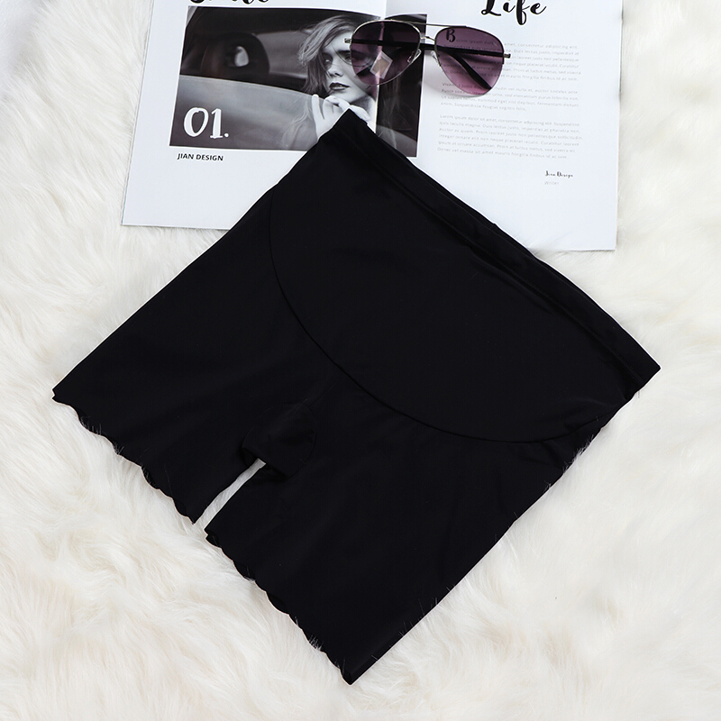 迪鲁奥（DILUAO) 孕妇安全裤防托腹低腰宽松孕妇装短裤怀孕期夏季薄款孕妇裤子 交叉-灰色 均码_544 平口-黑色 默认尺寸