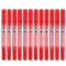 宝克(baoke)记号笔MP221小双头记号笔细油性物流快递笔防水黑红蓝 12支/盒 红色12支