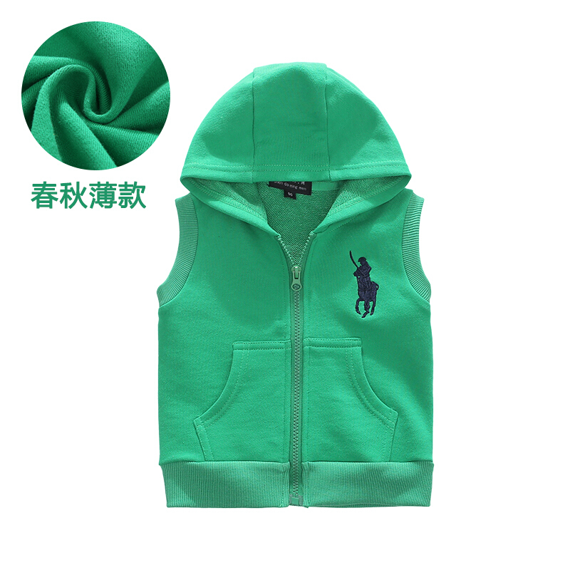 迪鲁奥（DILUAO)2019新款儿童马甲背心春婴儿坎肩薄款女宝宝小童外套男童马夹潮Sy 绿色春秋薄款 吊160码身高155