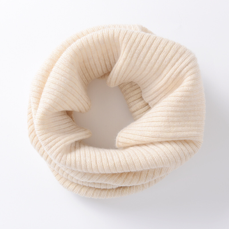 迪鲁奥（DILUAO)山羊绒套头脖套男女款秋冬季时尚保暖护颈围脖针织羊毛围巾百搭_933 米白色