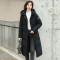 高梵长款羽绒服女2019冬装新款长过膝韩版加厚工装中长款反季清仓 XXL 黑色