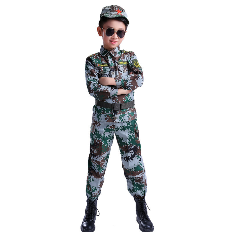 迪鲁奥（DILUAO)儿童套装男女孩童中小学生幼儿园表演 野战特种兵长袖男女同款 170cm