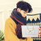 迪鲁奥（DILUAO)同款【新款围巾】2019新款男士围巾男冬季韩版百搭简约长款保暖情侣围脖学生年轻人_615 枣红手提袋包装