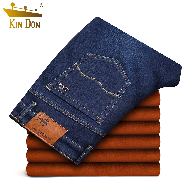 金盾(KIN DON)2019夏季新款男士牛仔裤男短裤弹力直筒宽松舒适薄款男士中裤牛仔裤 男休闲短裤男-2 JD8064-2蓝色【加绒】 30(2尺3)